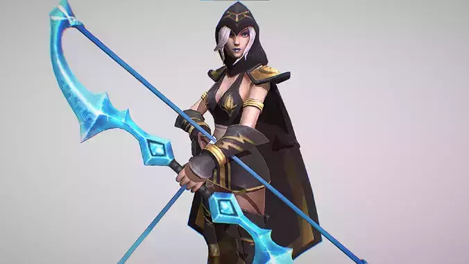 Ashe - Champions - League Of Legedns - All 3 Skins Included Low-poly 3D model