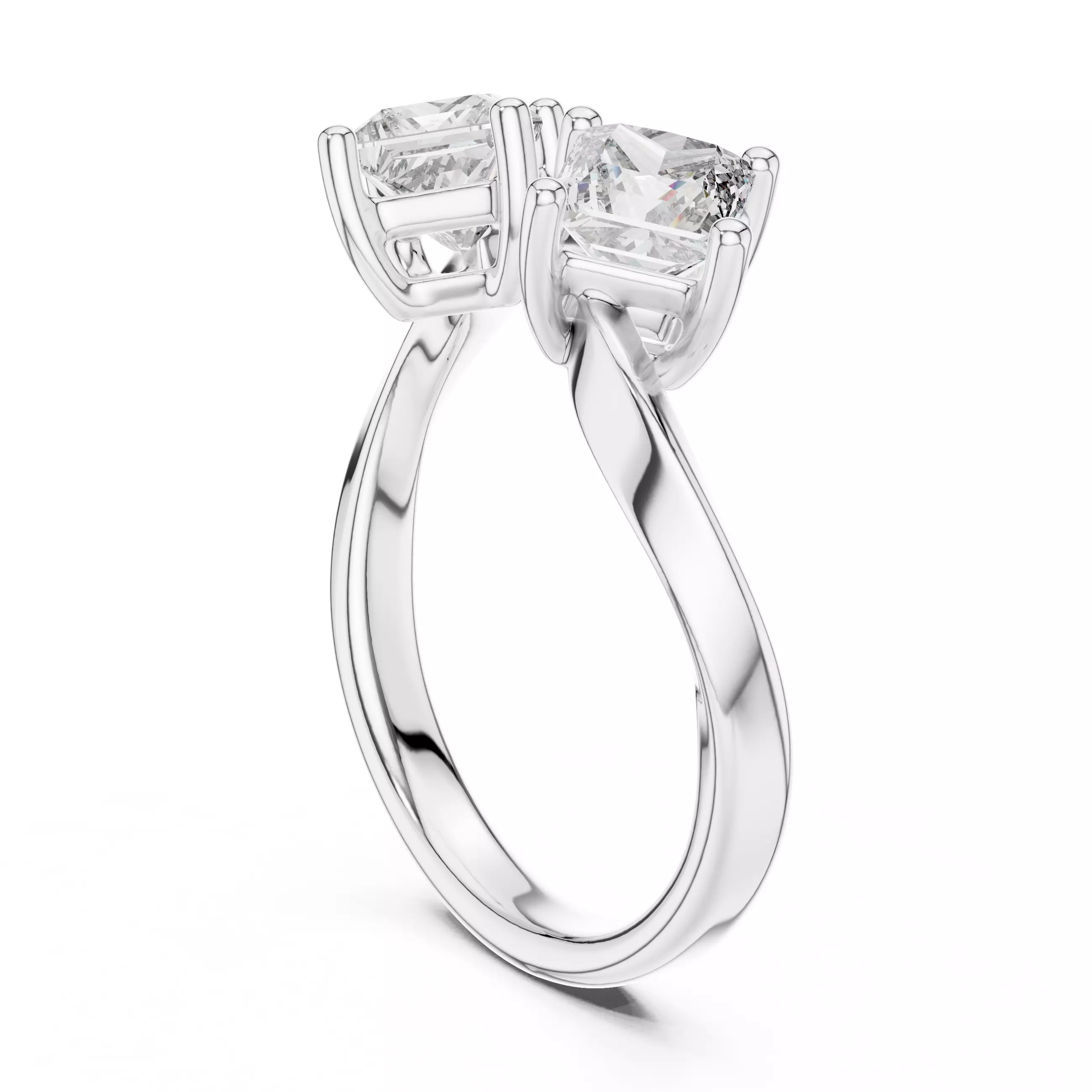 Toi et Moi Solitaire Ring 3dm stl renders animation videos 3D print model_6