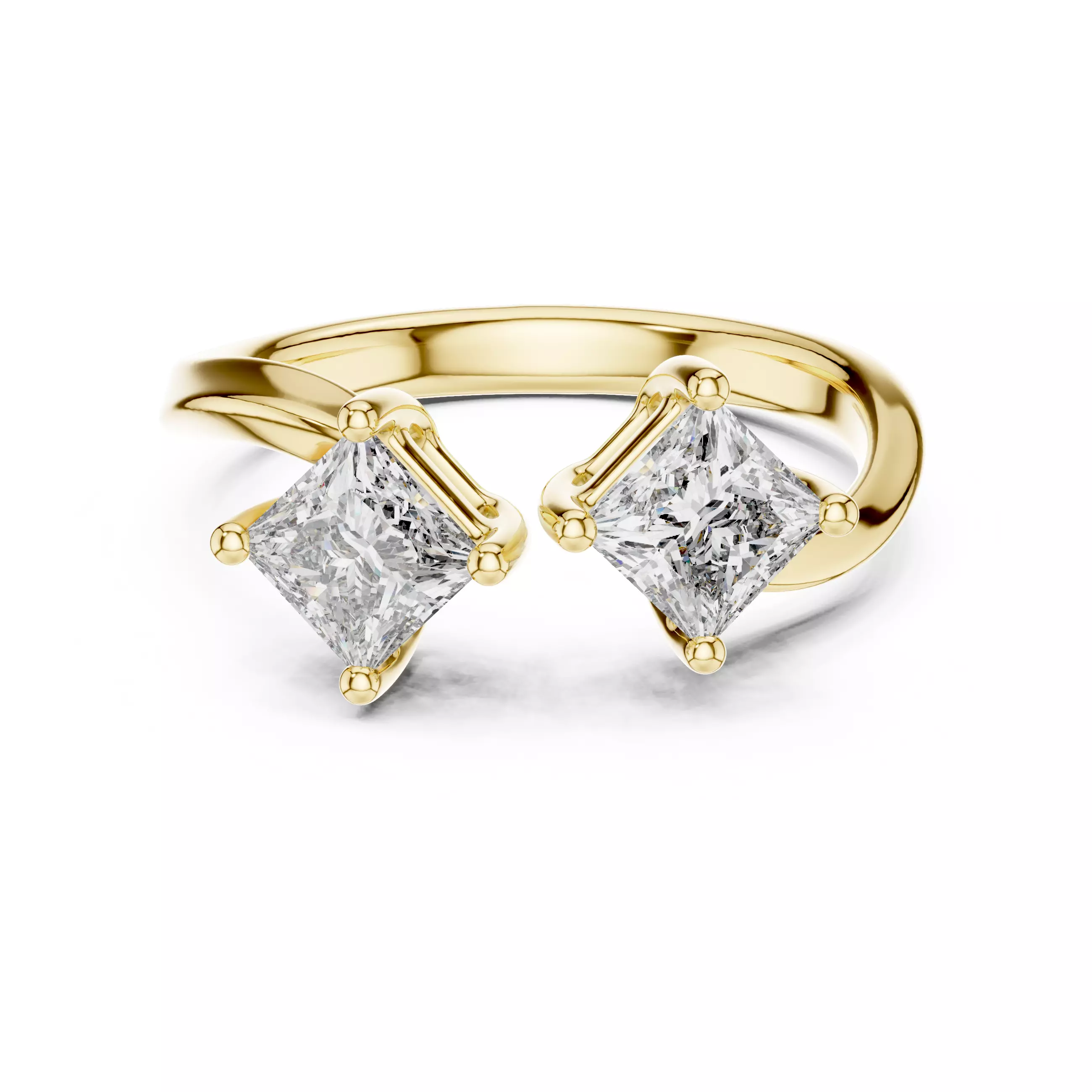 Toi et Moi Solitaire Ring 3dm stl renders animation videos 3D print model_13