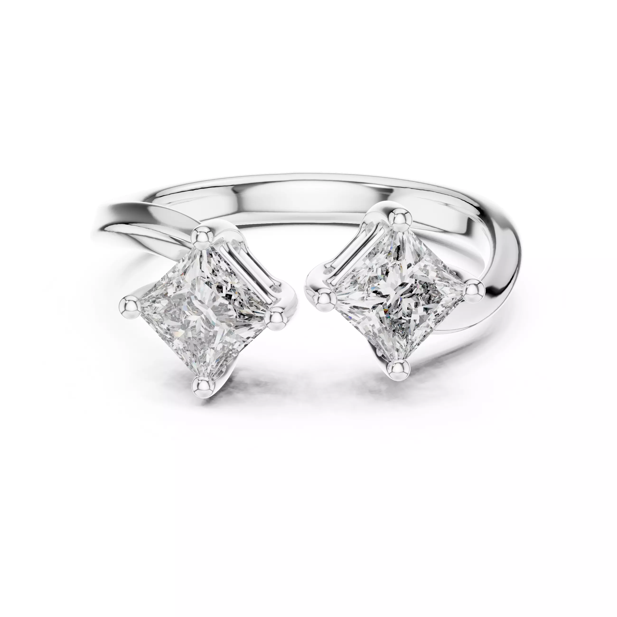 Toi et Moi Solitaire Ring 3dm stl renders animation videos 3D print model_9