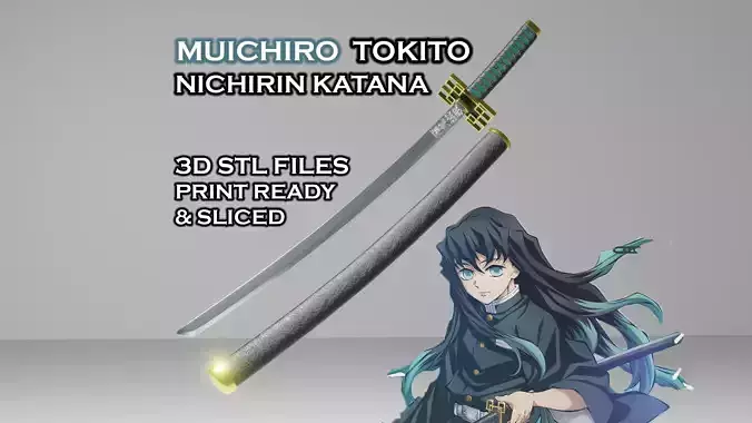 Muichiro Nichirin Katana - Demon - Slayer - Sliced Print Ready