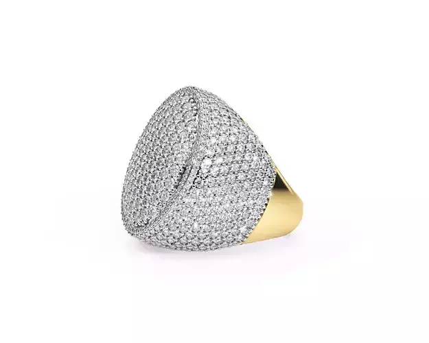 N R07  Luxury Elegance Dome Diamond Ring 