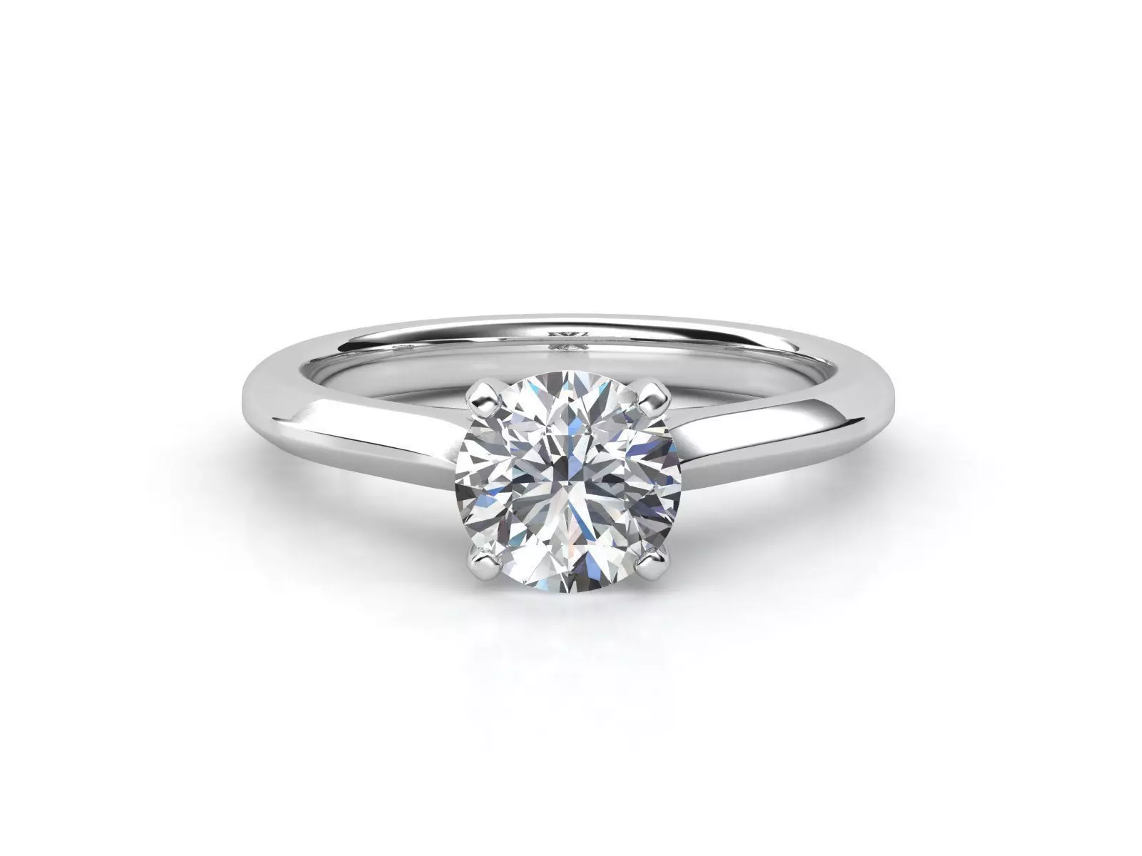 ZLS01 solitaire engagement ring with oval cut diamond 3D print model_0
