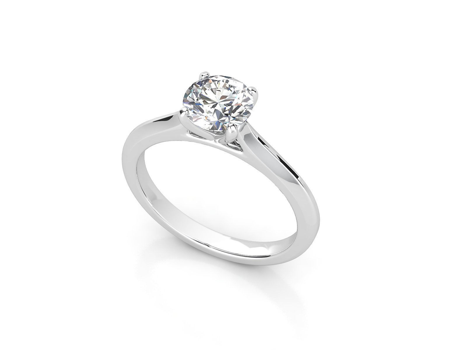ZLS01 solitaire engagement ring with oval cut diamond 3D print model_1