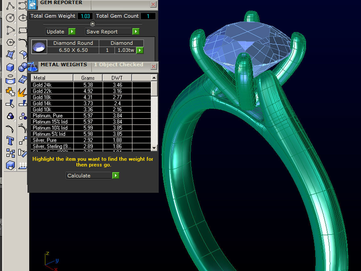 ZLS01 solitaire engagement ring with oval cut diamond 3D print model_3