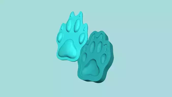 Wolf Footstep - Silicone Mold -Template 3D print model