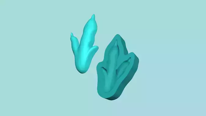 Velociraptor Footstep - Silicone Mold -Template 3D print model