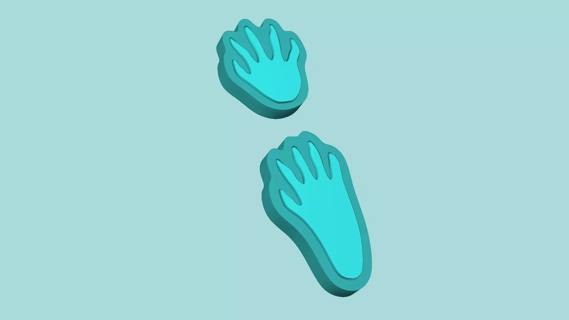 Raccoon Footstep - Silicone Mold -Template 3D print model_1