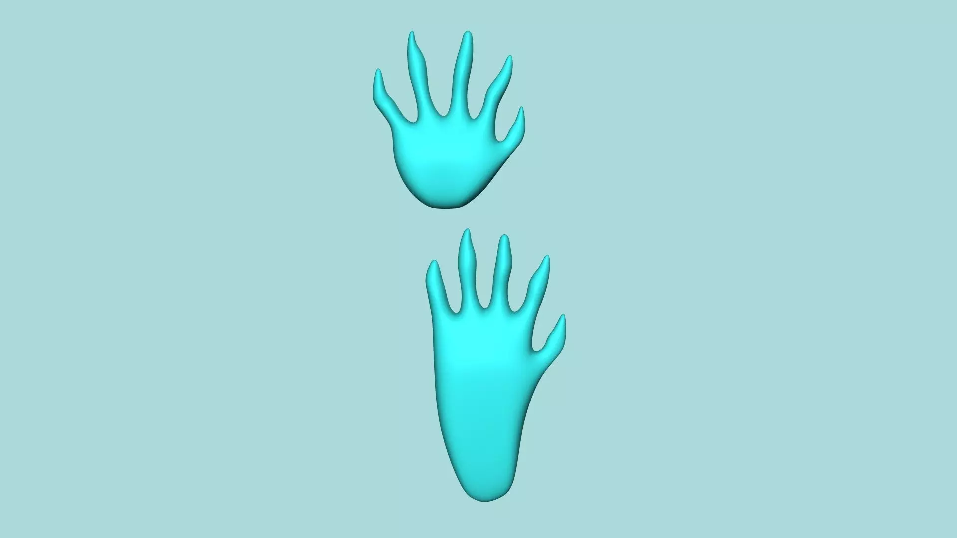 Raccoon Footstep - Silicone Mold -Template 3D print model_2