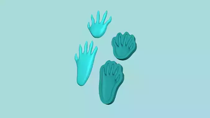 Raccoon Footstep - Silicone Mold -Template 3D print model