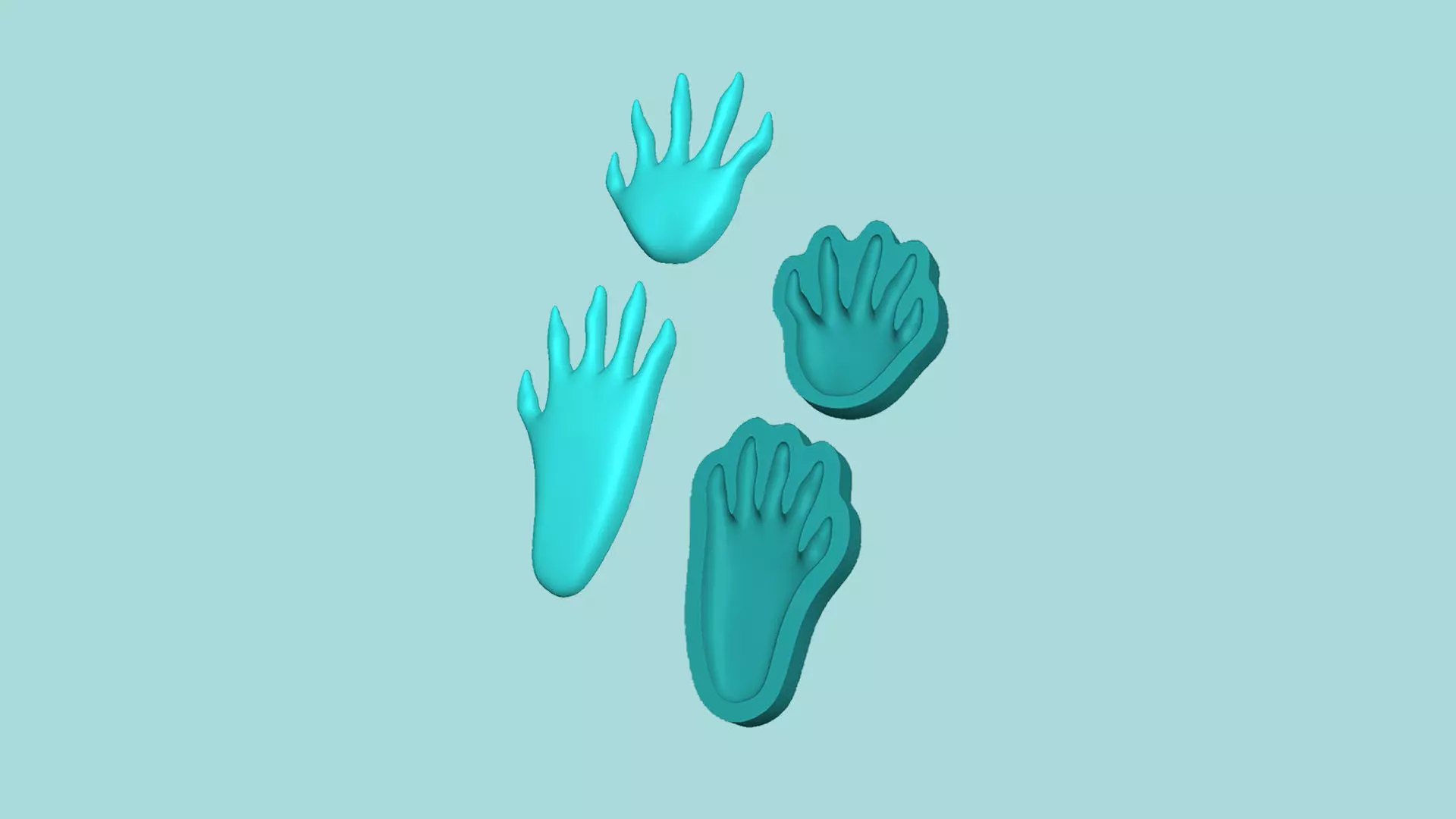 Raccoon Footstep - Silicone Mold -Template 3D print model_0