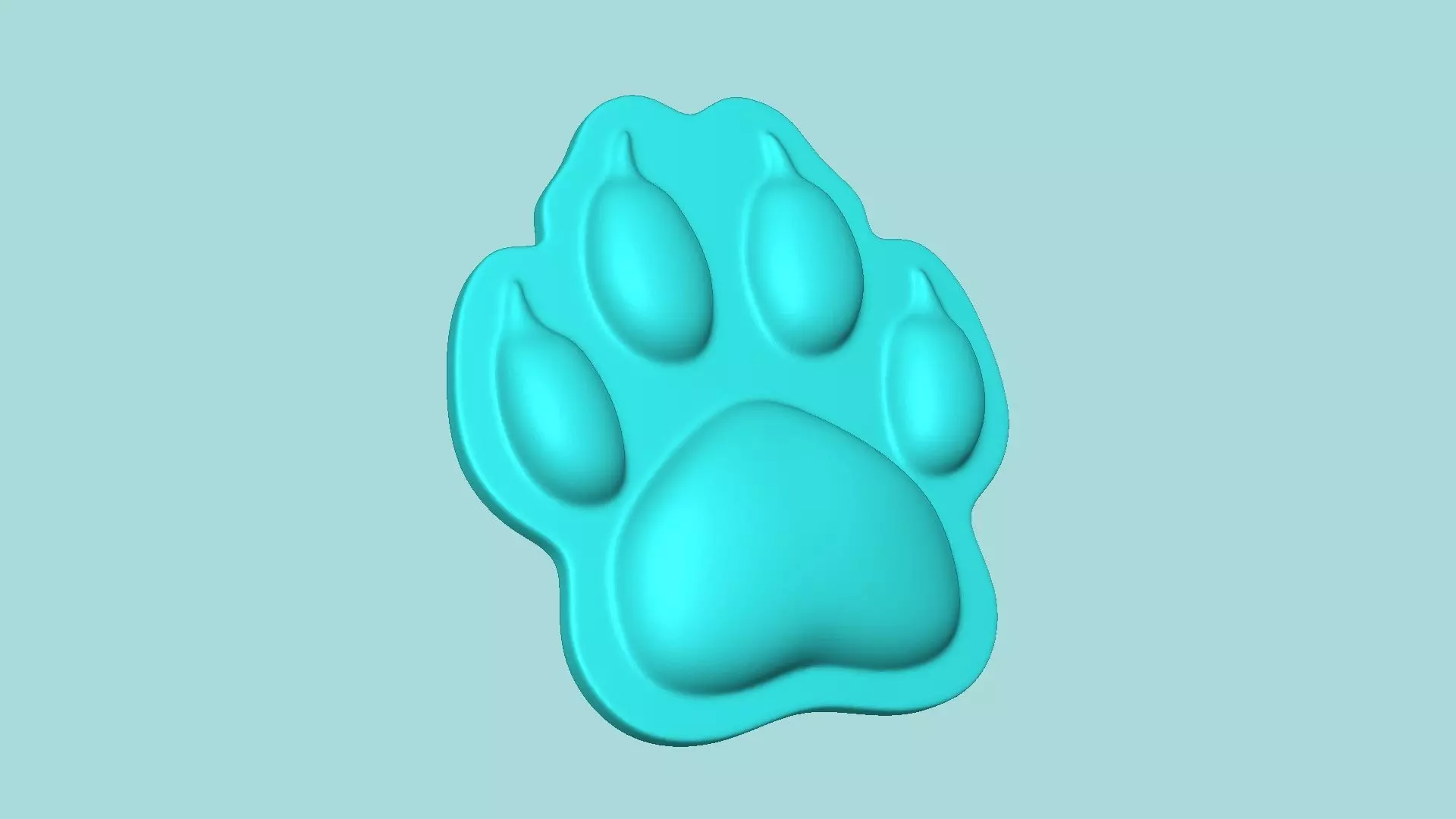 Dog Footstep - Silicone Mold -Template 3D print model_3