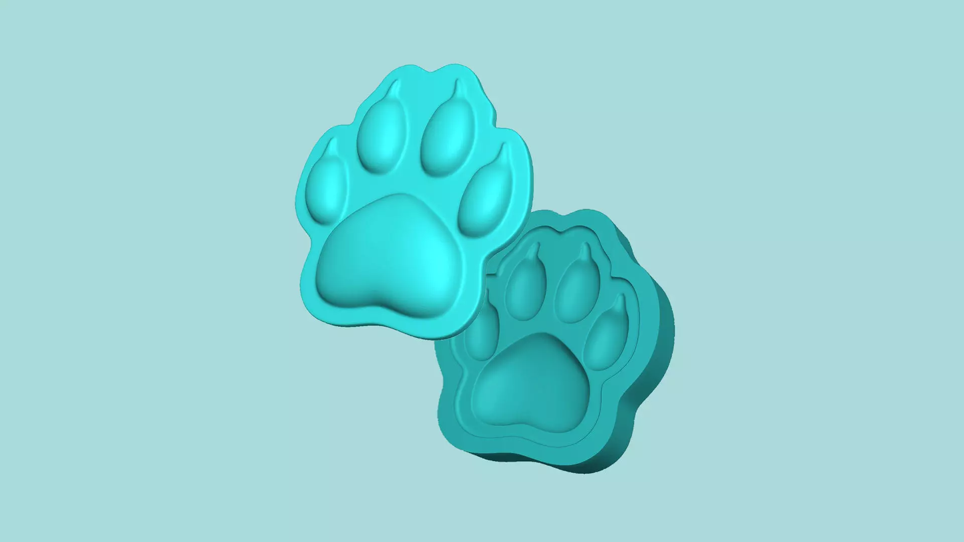 Dog Footstep - Silicone Mold -Template 3D print model_0