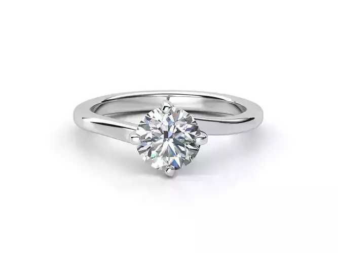 ZLS02 solitaire engagement ring with oval cut diamond