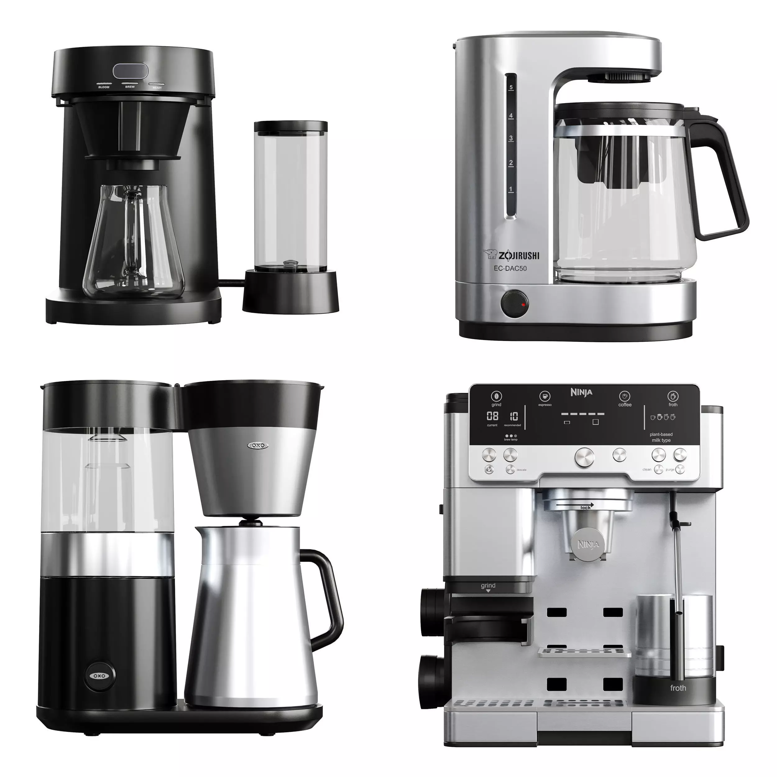 Coffee Makers set 10 Low-poly 3D model_3