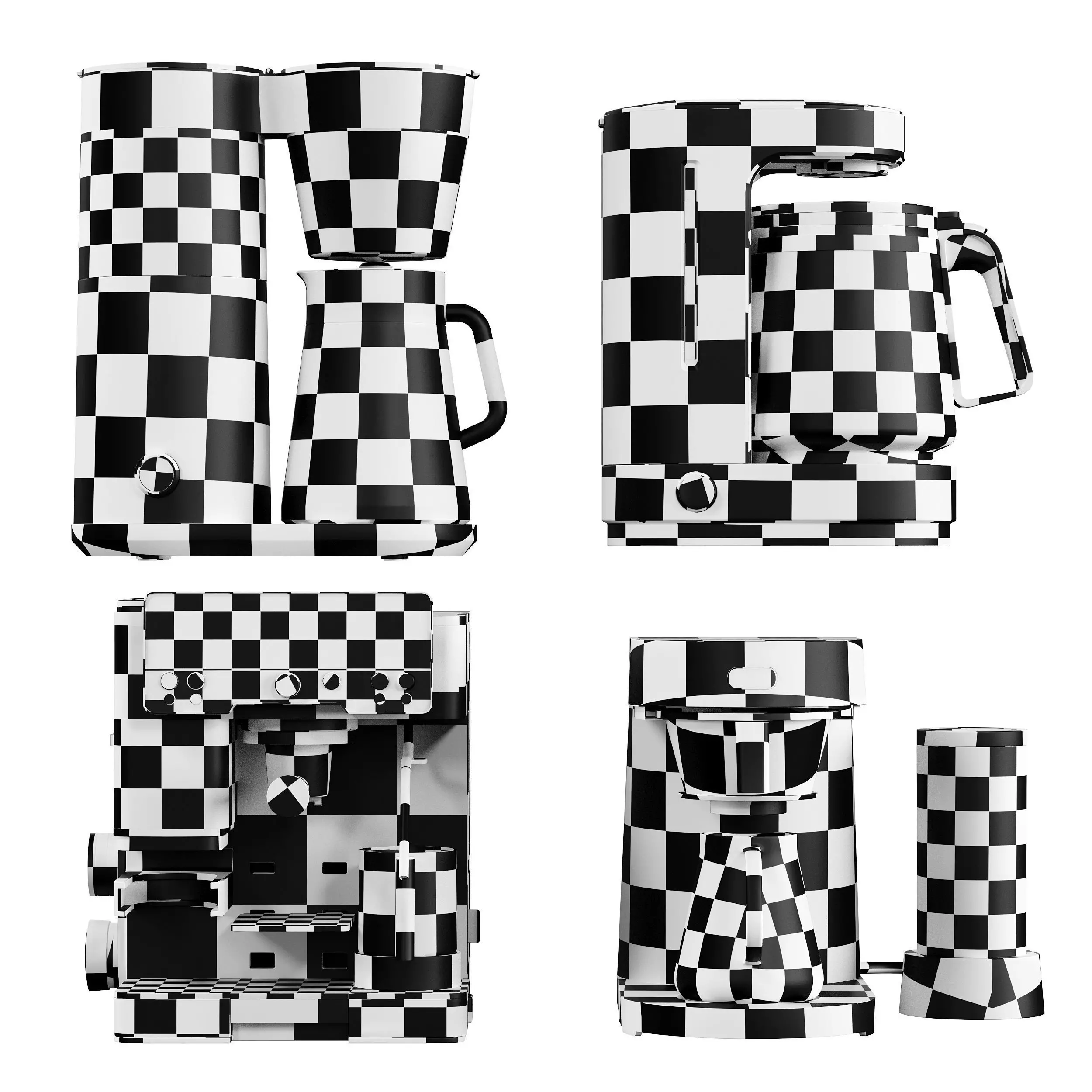 Coffee Makers set 10 Low-poly 3D model_2