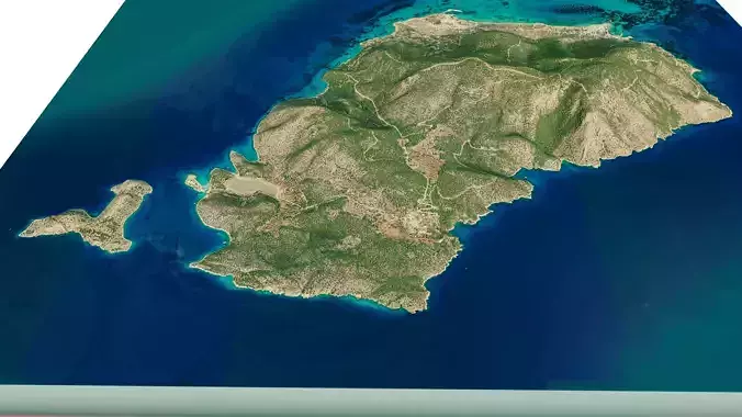Agistri Island 3D model terrain