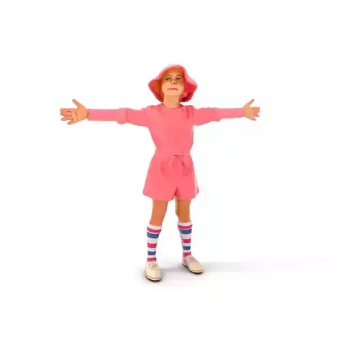 Casual Kid with Hat and Shorts Model Pack