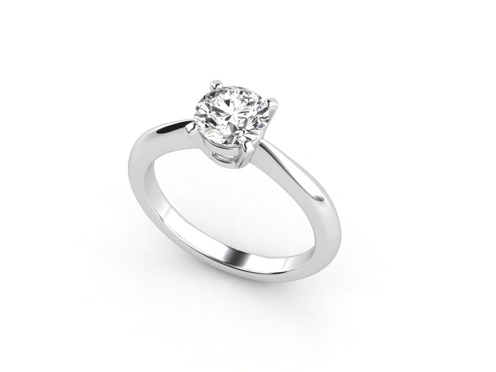ZLS04 solitaire engagement ring with oval cut diamond 3D print model_1