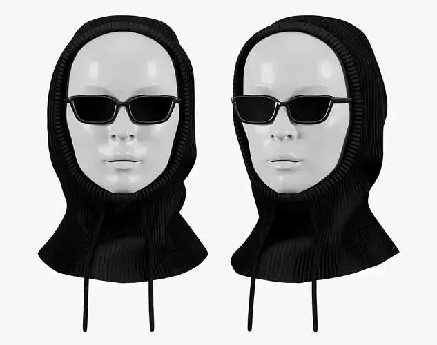 Balaclava Hood and Sunglasses Low-poly 3D model
