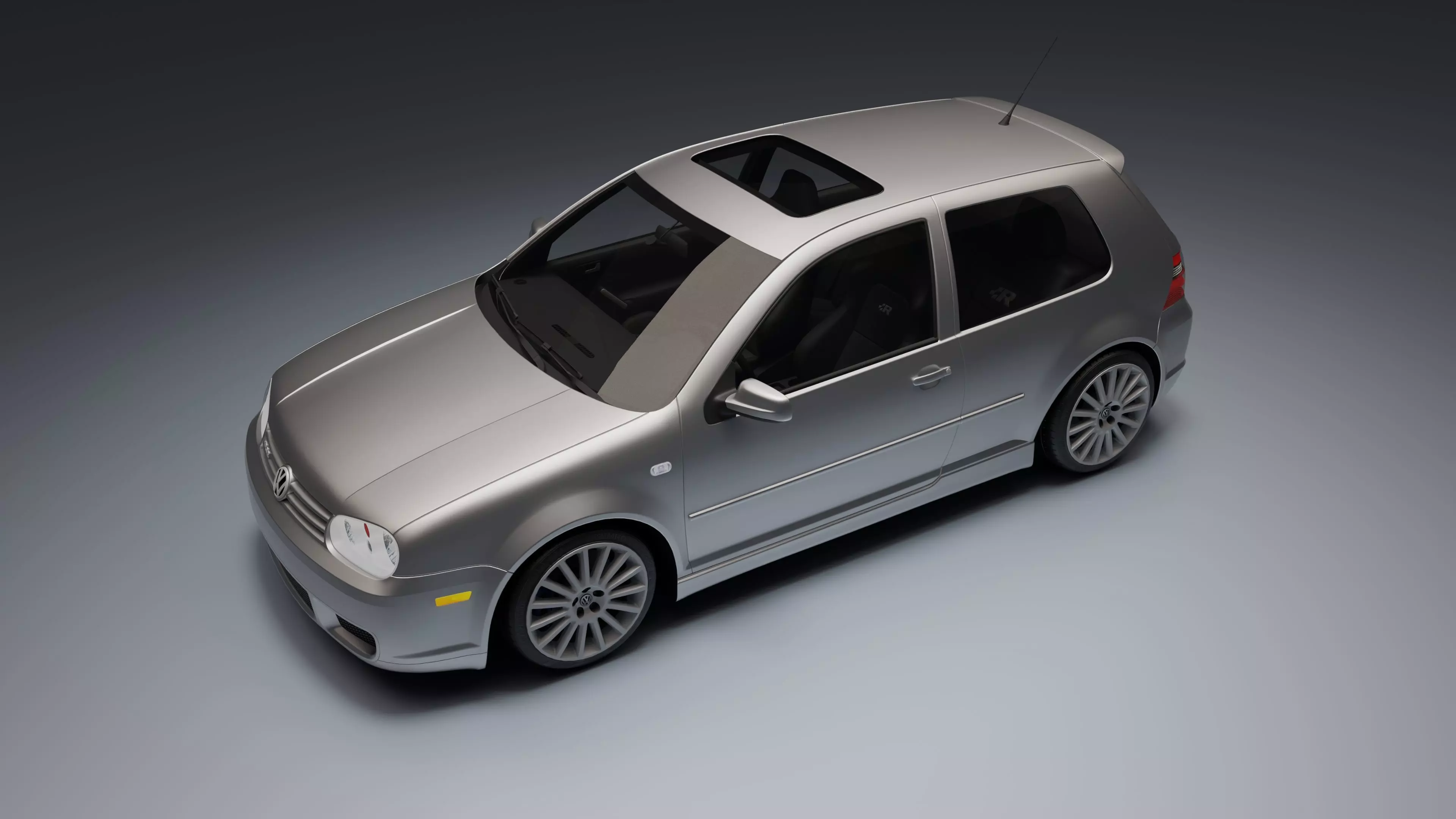 Volkswagen Golf Mk IV R32 Low-poly 3D model_19