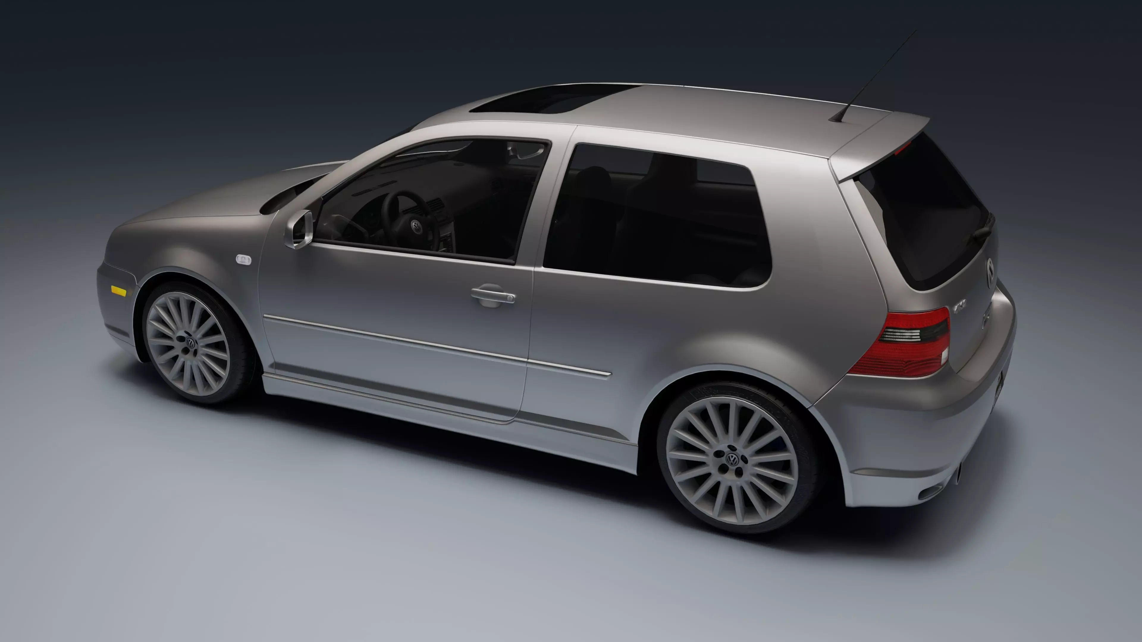 Volkswagen Golf Mk IV R32 Low-poly 3D model_8