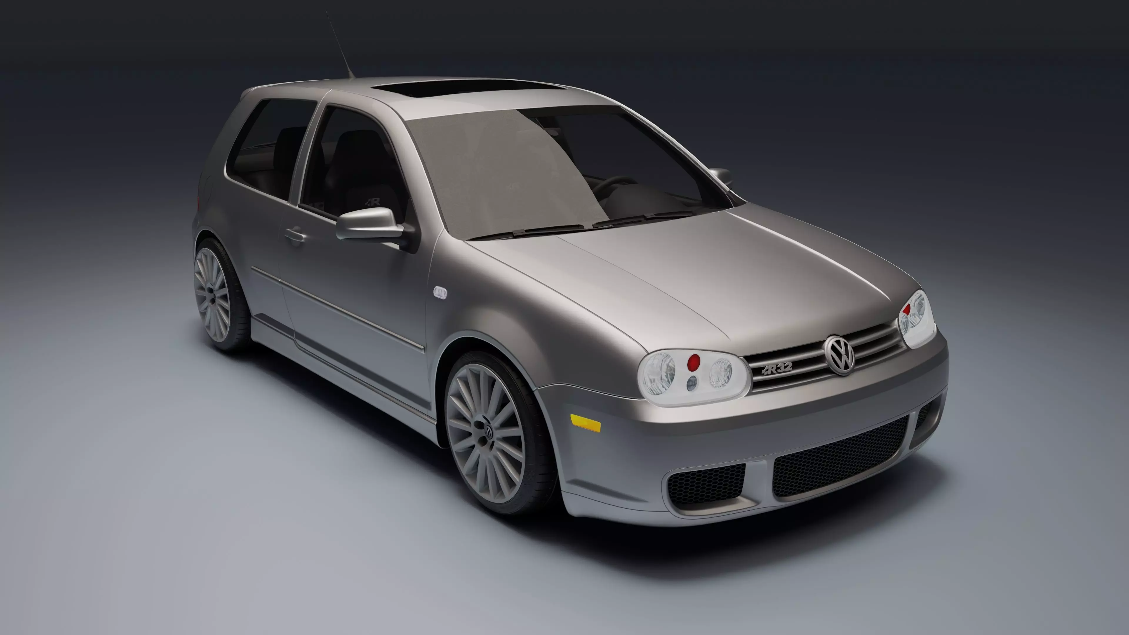 Volkswagen Golf Mk IV R32 Low-poly 3D model_12