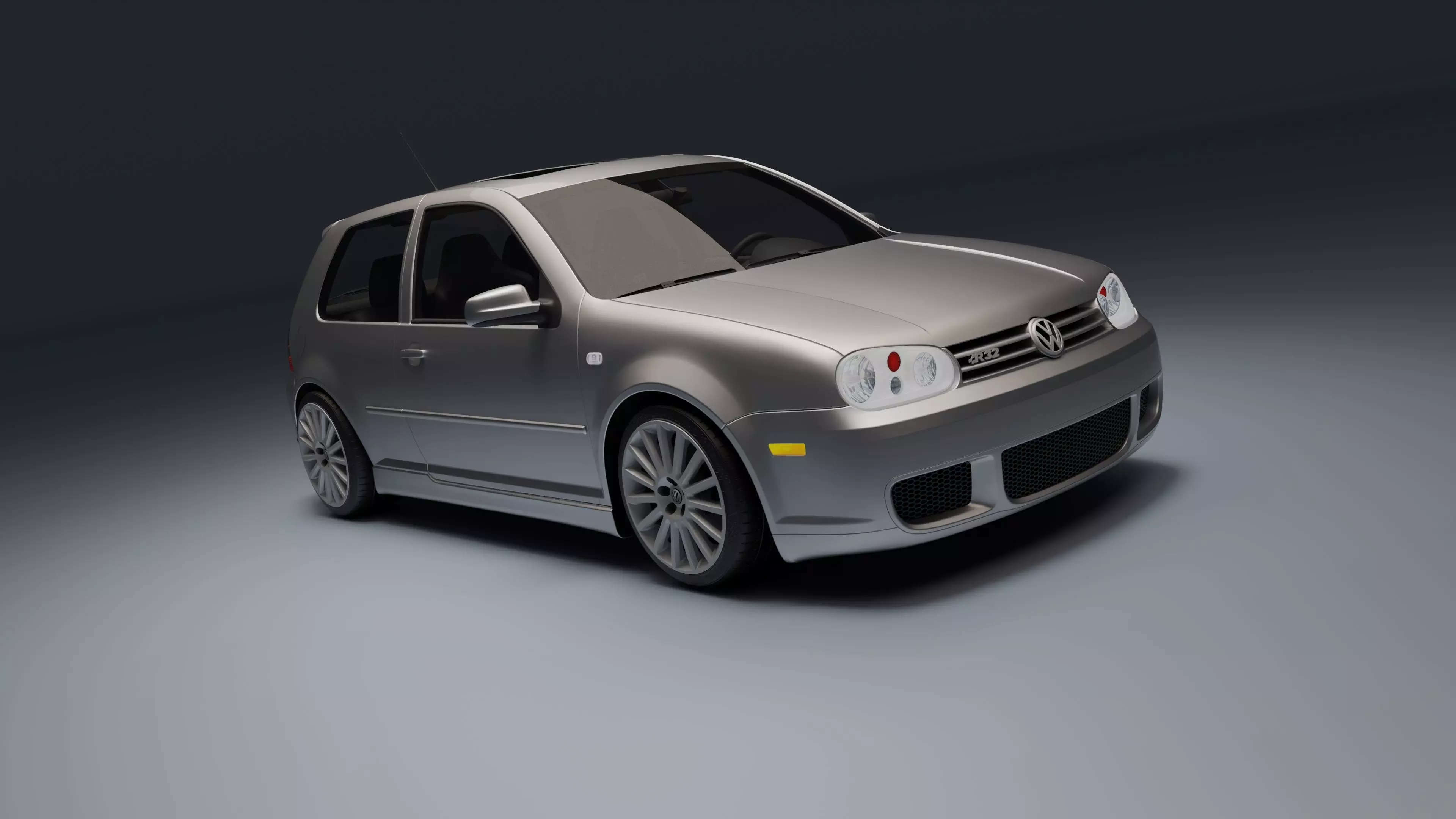 Volkswagen Golf Mk IV R32 Low-poly 3D model_13