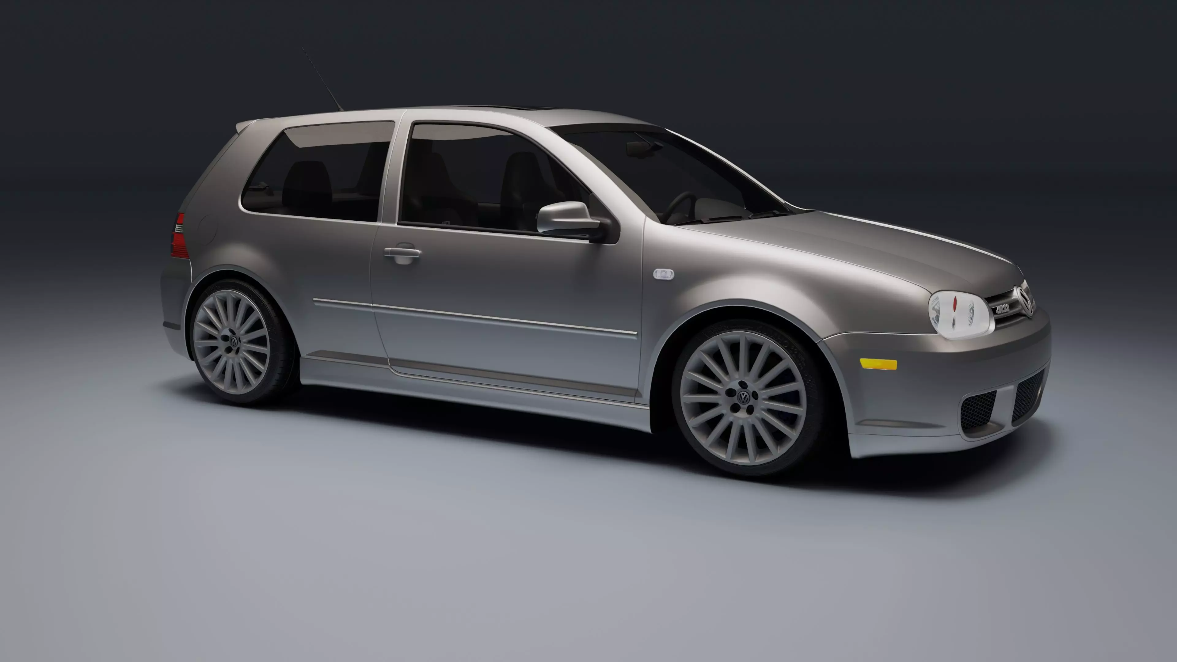 Volkswagen Golf Mk IV R32 Low-poly 3D model_2
