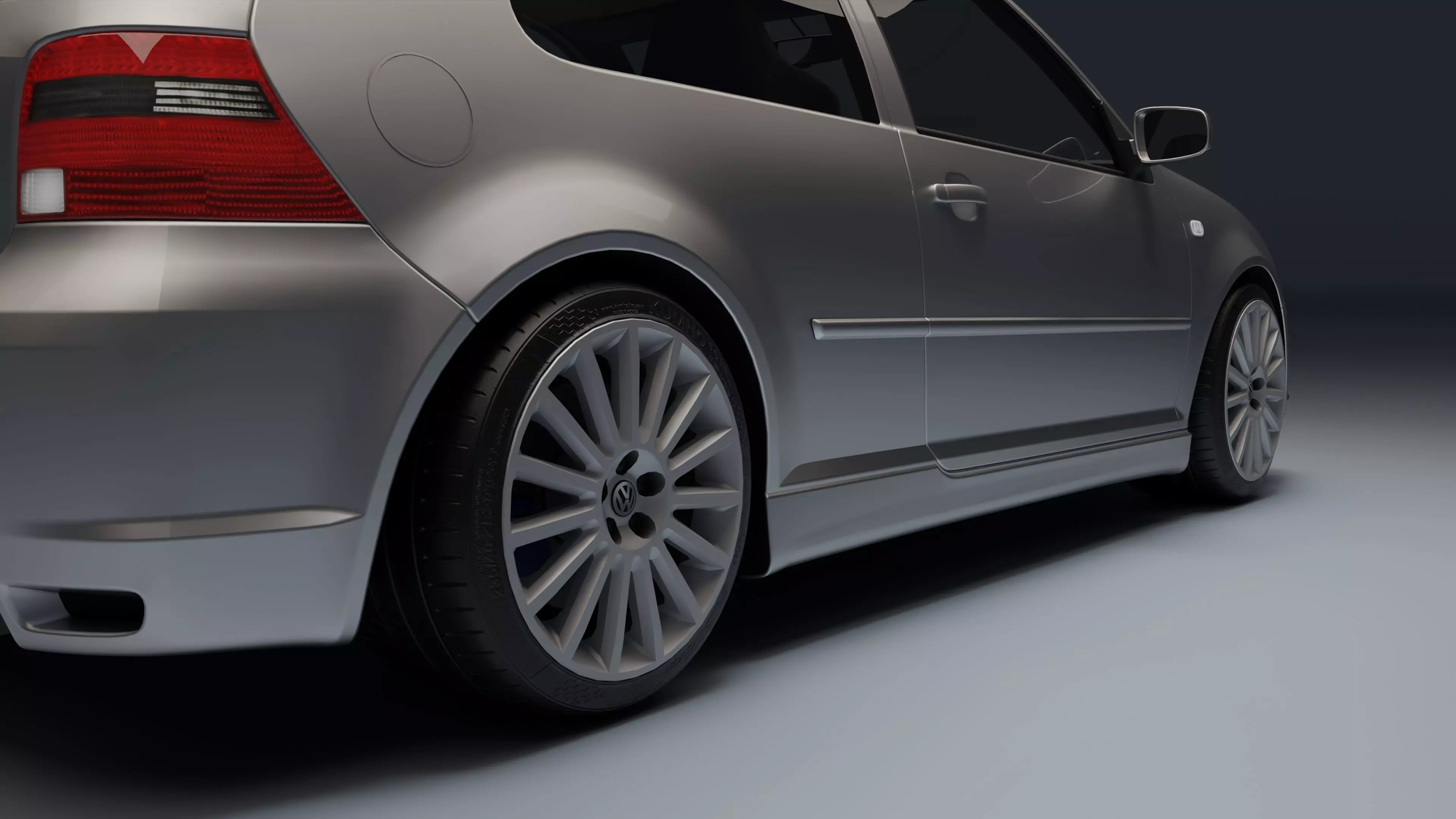 Volkswagen Golf Mk IV R32 Low-poly 3D model_16