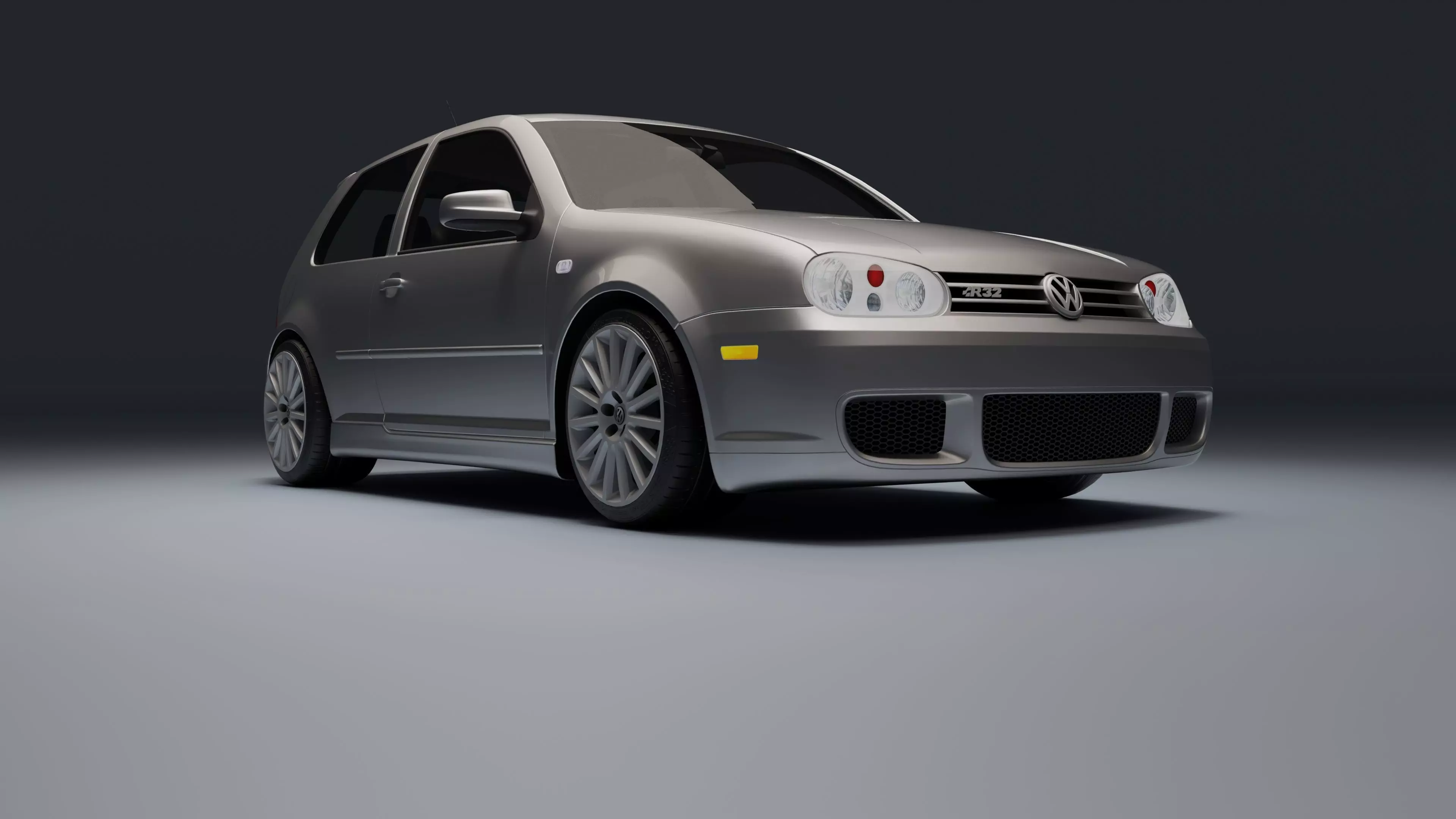 Volkswagen Golf Mk IV R32 Low-poly 3D model_11