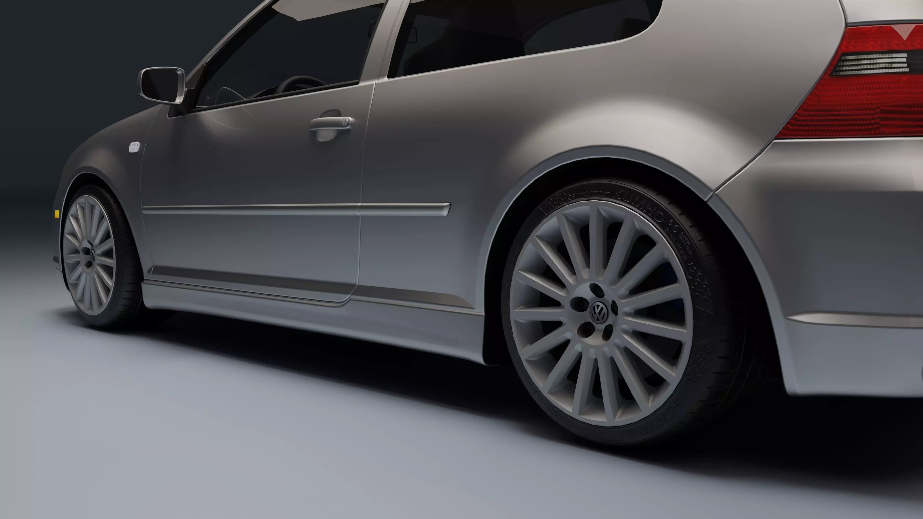 Volkswagen Golf Mk IV R32 Low-poly 3D model_9