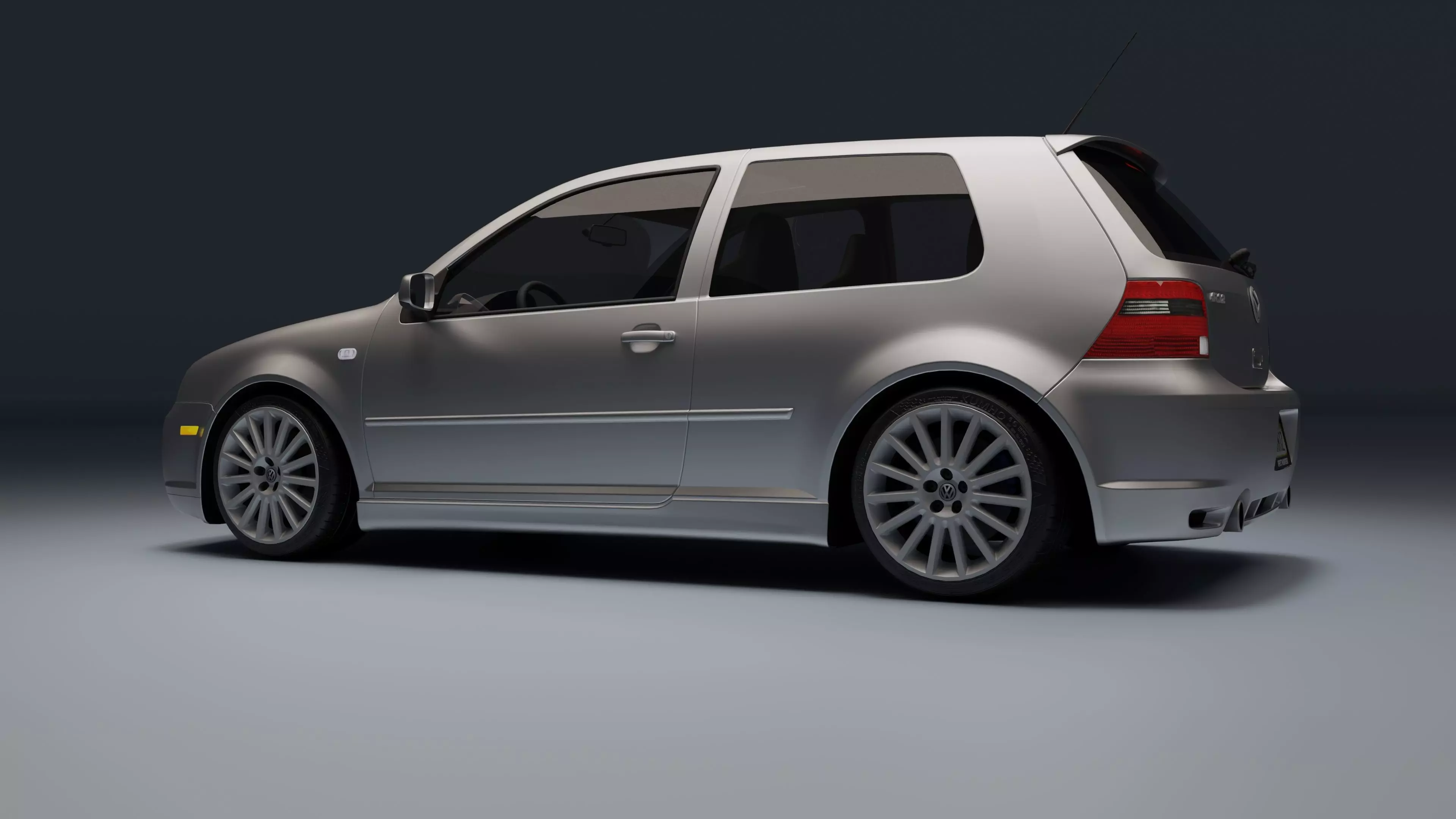 Volkswagen Golf Mk IV R32 Low-poly 3D model_10