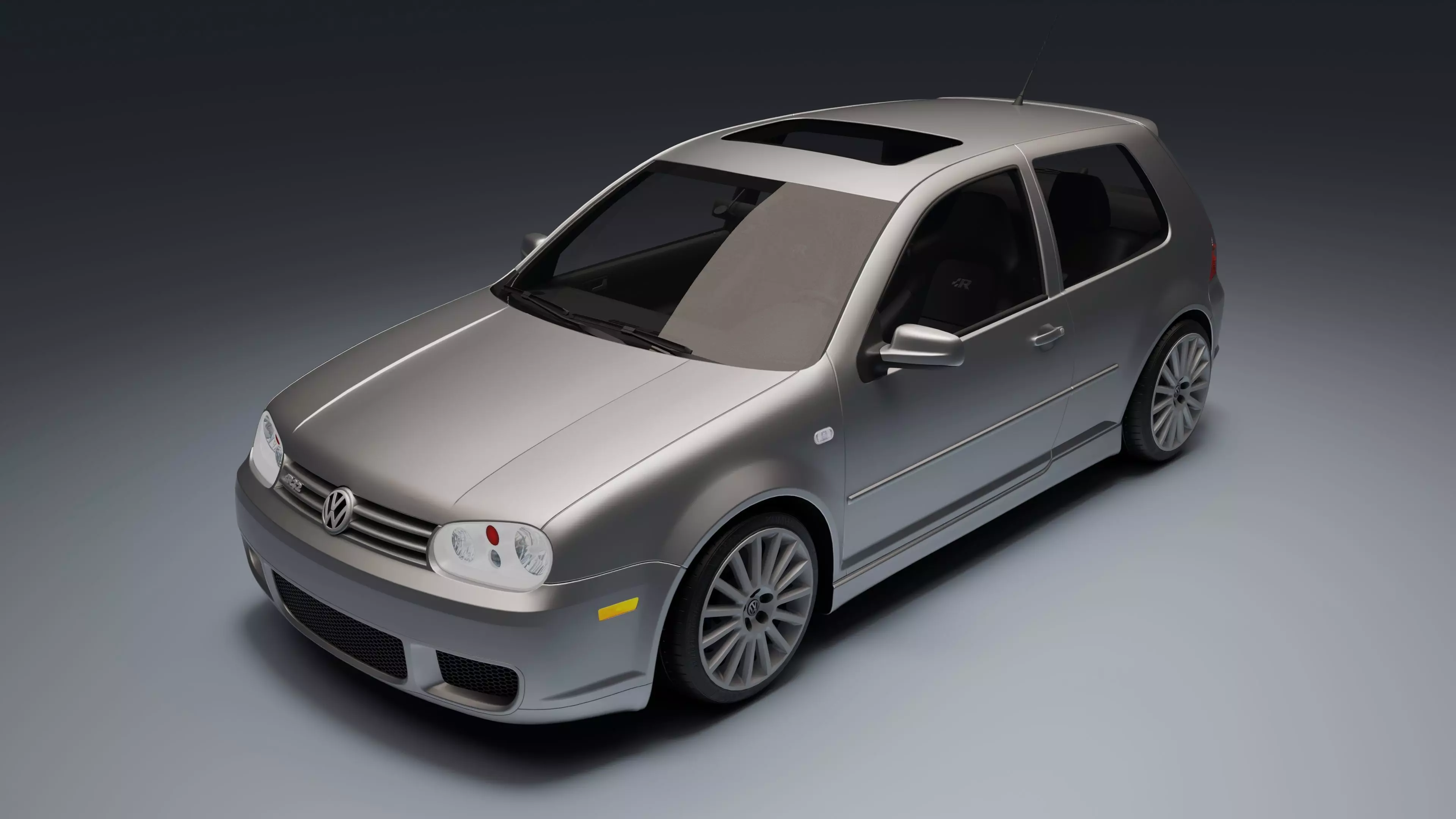 Volkswagen Golf Mk IV R32 Low-poly 3D model_6