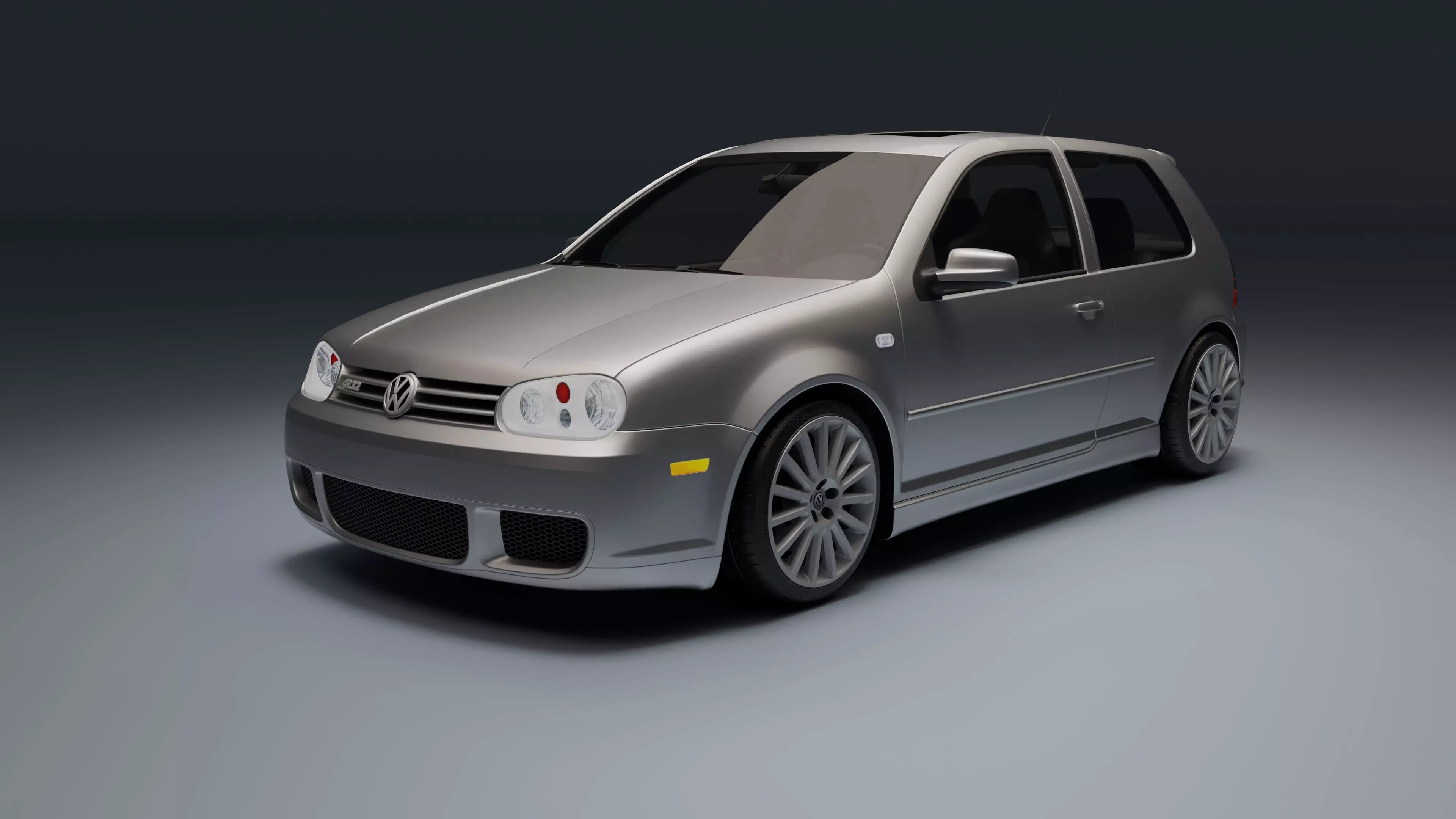 Volkswagen Golf Mk IV R32 Low-poly 3D model_5