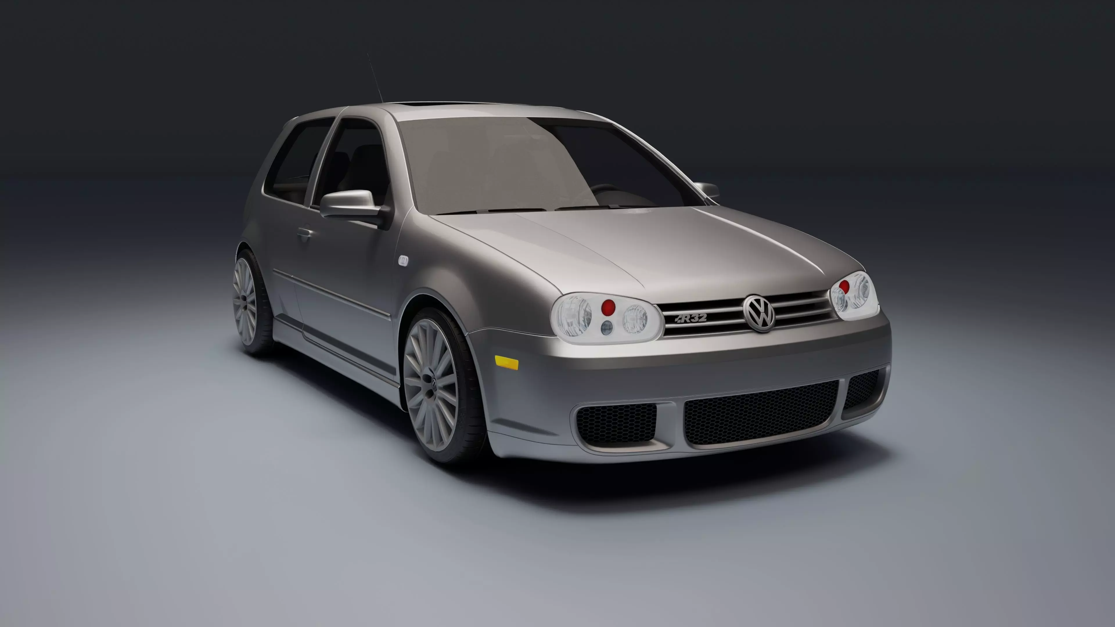 Volkswagen Golf Mk IV R32 Low-poly 3D model_1