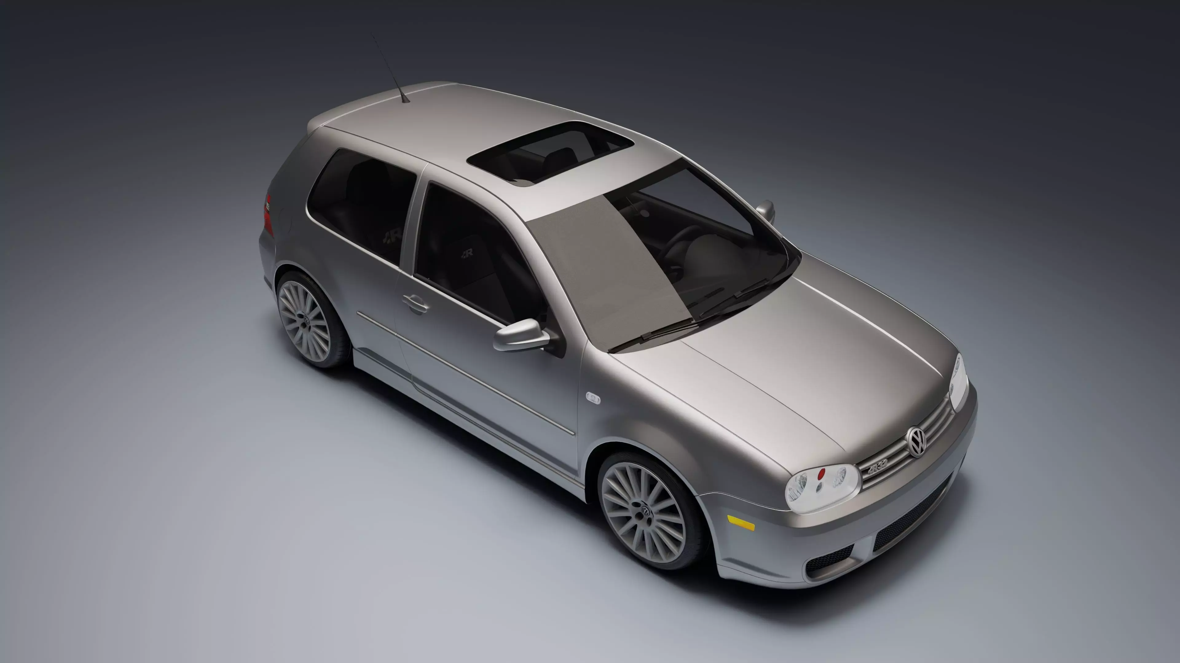 Volkswagen Golf Mk IV R32 Low-poly 3D model_21