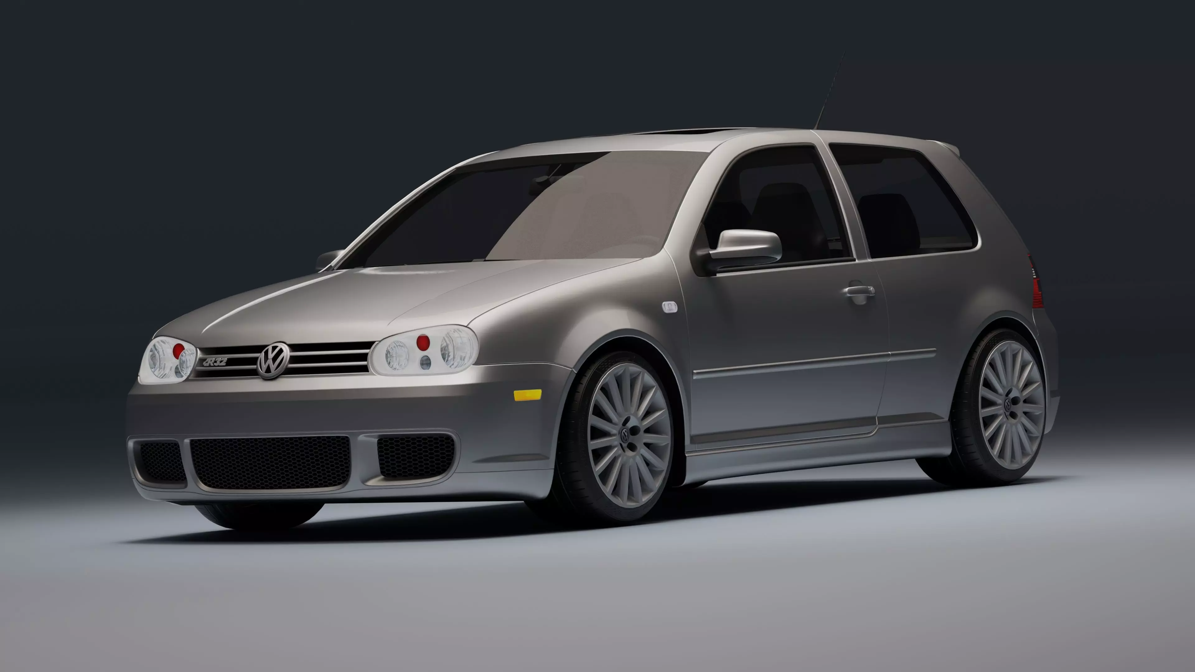 Volkswagen Golf Mk IV R32 Low-poly 3D model_26
