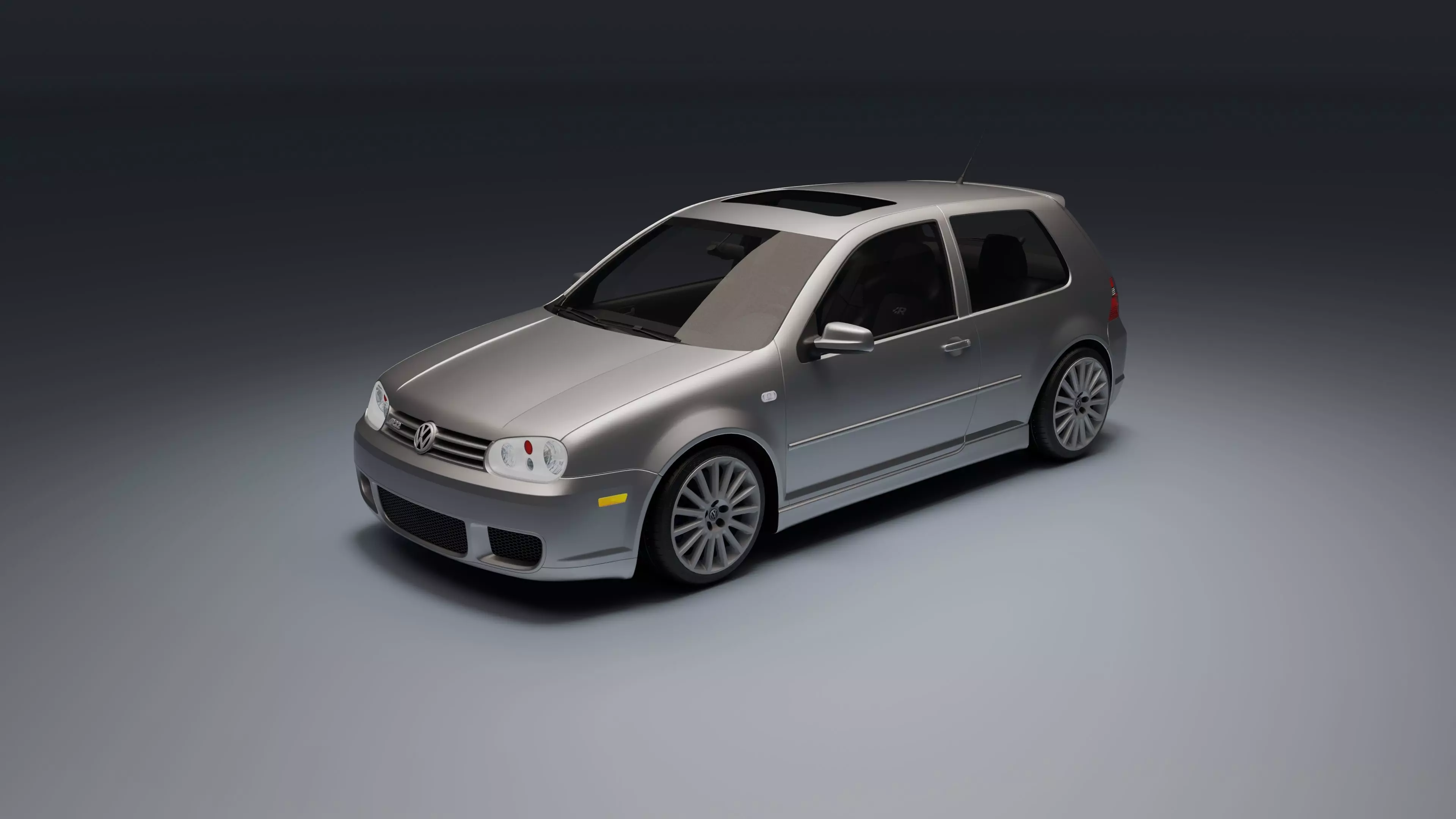 Volkswagen Golf Mk IV R32 Low-poly 3D model_14