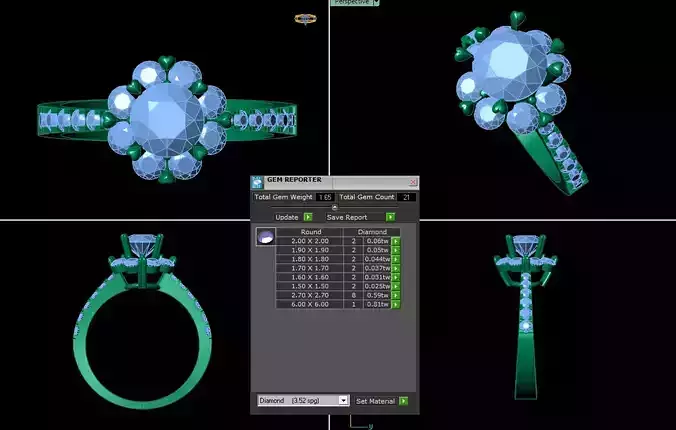  ring ring women 3D jewelry