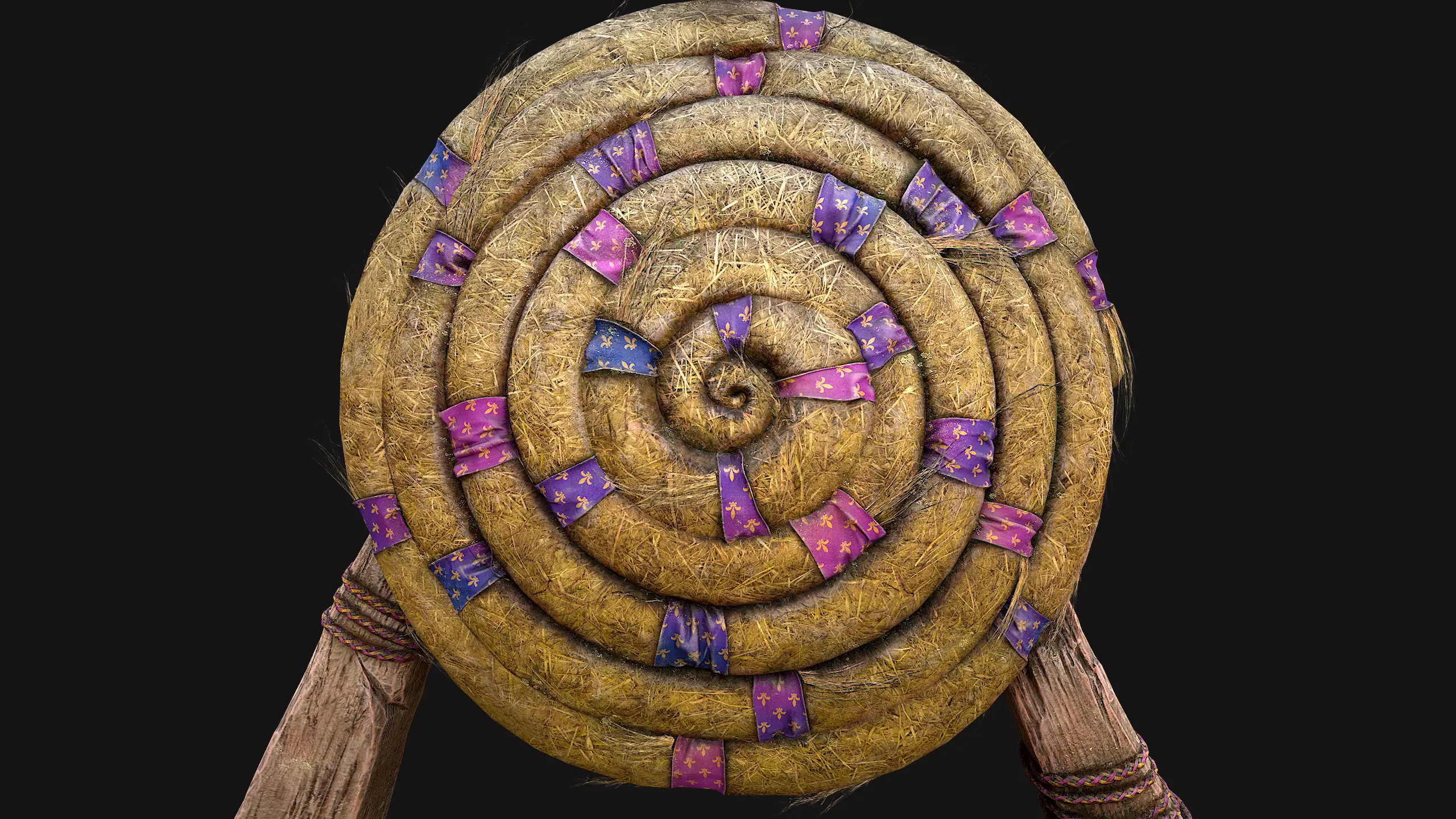 Medieval Wooden Straw Dummy for Training  Fair Castle Props Low-poly 3D model_23