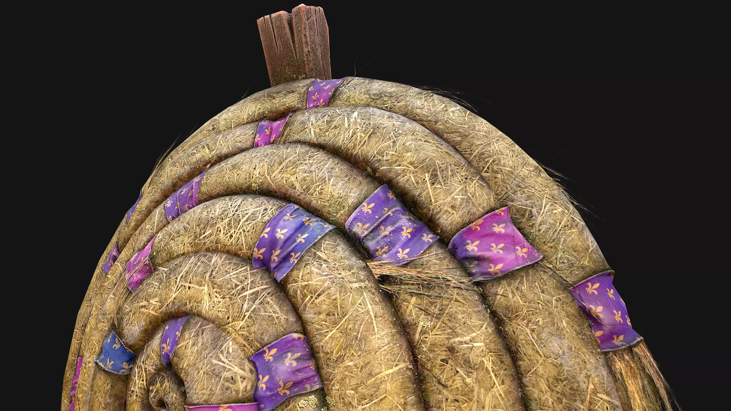 Medieval Wooden Straw Dummy for Training  Fair Castle Props Low-poly 3D model_24