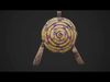 Medieval Wooden Straw Dummy for Training  Fair Castle Props Low-poly 3D model_1