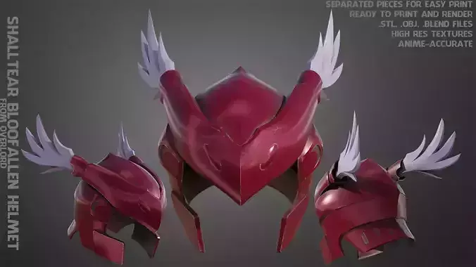 Overlord Shalltear Bloodfallen Helmet for Cosplay 3D print model