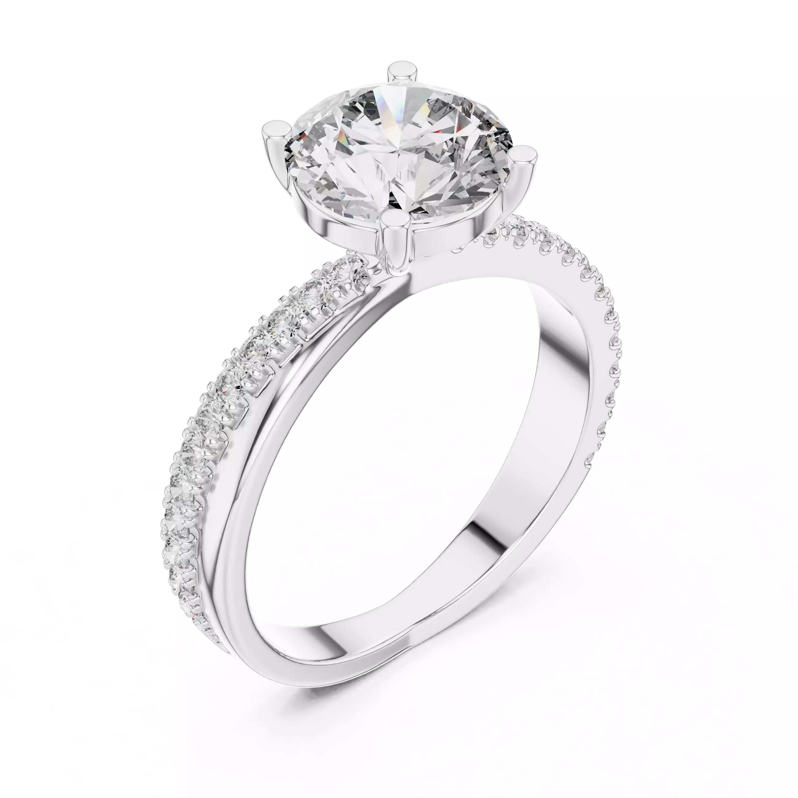 Solitaire Ring 3dm stl renders animation videos details 3D print model_7