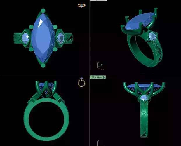 ring jewelry Women diamond ring 3dm