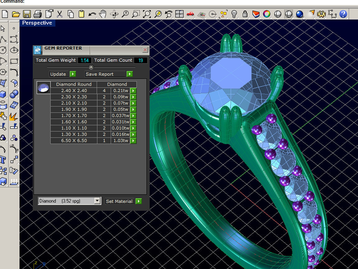 ZLSA01 round diamond engagement ring gold 3D print model_4