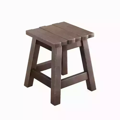 Medieval Wooden Stool 01