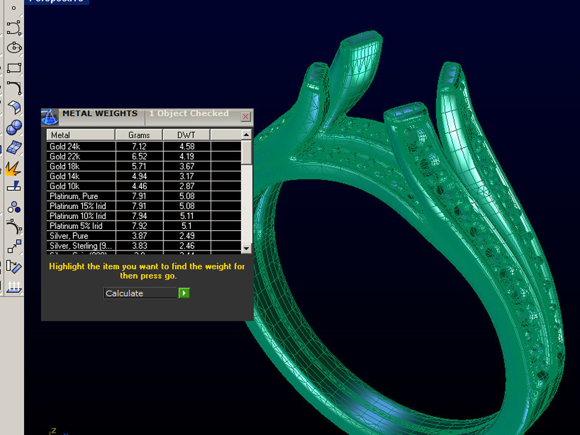 ZLSA02 diamond engagement ring gold 3D print model_3