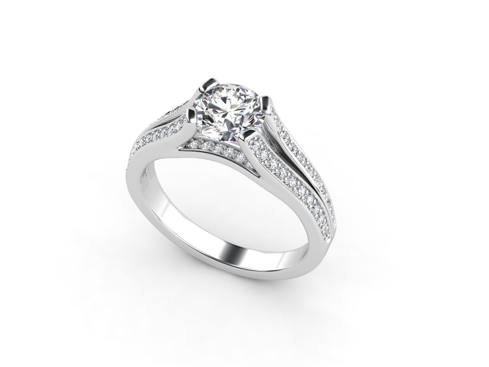 ZLSA02 diamond engagement ring gold 3D print model_1